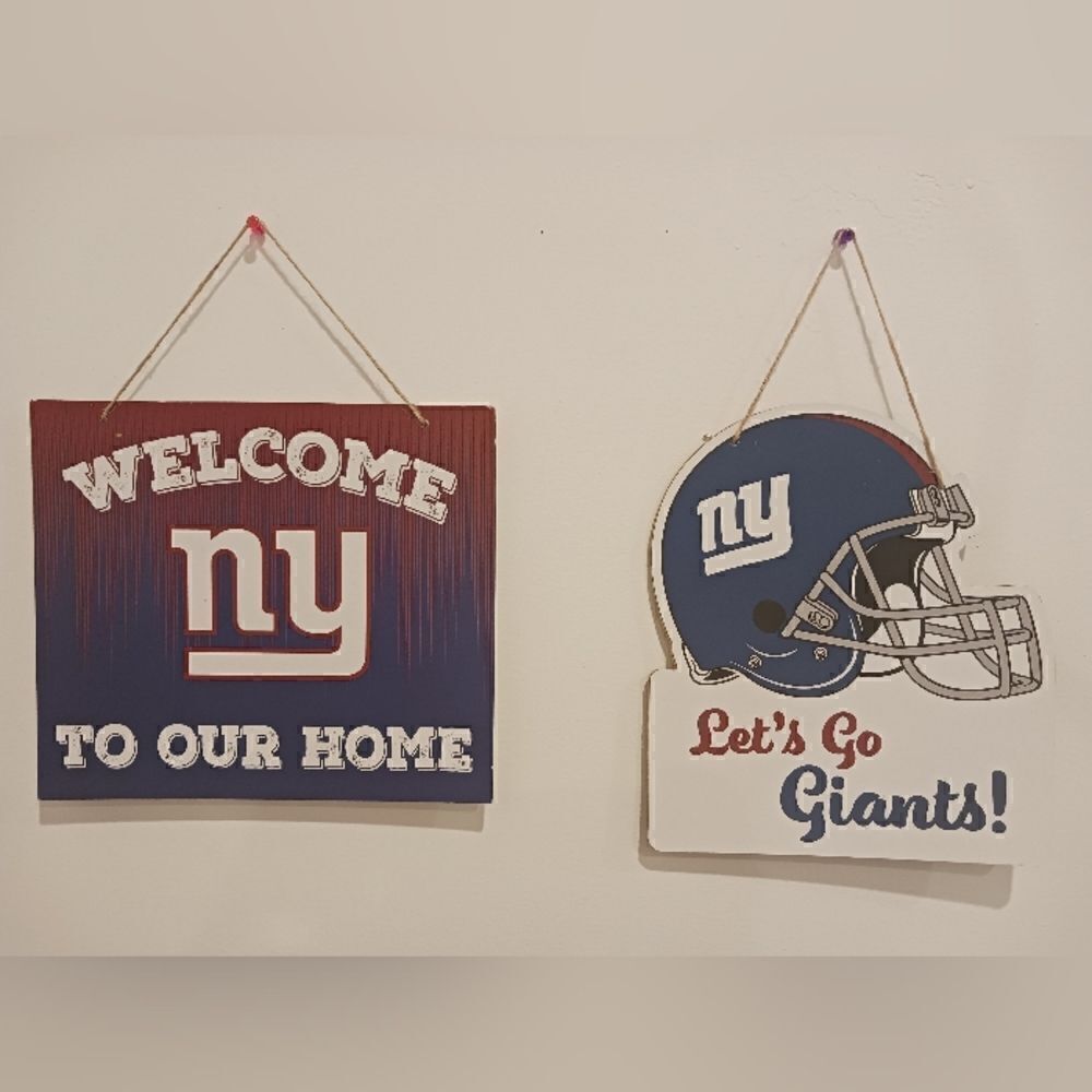 3 for 26 - NY Giants Hanging Wooden Decor Sign - Football